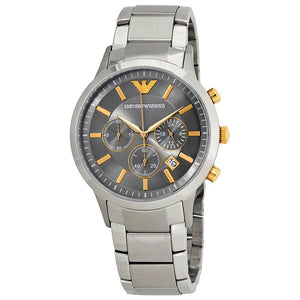 Emporio Armani Quartz Grey Dial Silver Steel Strap Watch For Men - AR11047 Authentic Buy Shop Now