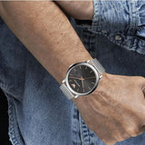 Emporio Armani Luigi Analog Black Dial Silver Mesh Bracelet Watch For Men - AR11272 Authentic Buy Shop Now