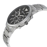 Emporio Armani Sportivo Chronograph Black Dial Silver Steel Strap Watch For Men - AR2460 Authentic Buy Shop Now