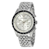 Emporio Armani Sportivo Chronograph Silver Dial Silver Steel Strap Watch For Men - AR6073 Authentic Buy Shop Now