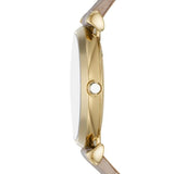 Emporio Armani Gianni T Bar Crystals Silver Dial Brown Leather Strap Watch For Women - AR11518 Authentic Buy Shop Now