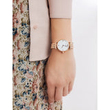 Emporio Armani Gianni T-Bar Quartz White Dial Rose Gold Steel Strap Watch For Women - AR11267 Authentic Buy Shop Now