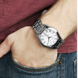 Emporio Armani Classic Quartz Silver Dial Silver Steel Strap Watch For Men - AR0647 Authentic Buy Shop Now