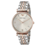 Emporio Armani Gianni T Bar Grey Dial Two Tone Steel Strap Watch For Women - AR1840 Authentic Buy Shop Now