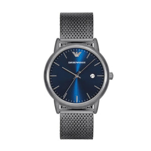 Emporio Armani Luigi Quartz Blue Dial Grey Mesh Bracelet Watch For Men - AR11053 Authentic Buy Shop Now