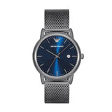 Emporio Armani Luigi Quartz Blue Dial Grey Mesh Bracelet Watch For Men - AR11053 Authentic Buy Shop Now