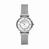 Emporio Armani Gianni T-Bar Quartz Mother of Pearl Dial Silver Mesh Bracelet Watch For Women - AR11319 Authentic Buy Shop Now