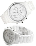 Emporio Armani Ceramica Chronograph White Dial White Strap Watch For Men - AR1453 Authentic Buy Shop Now
