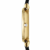 Emporio Armani Gianni T-Bar Quartz Mother of Pearl Dial Black Leather Strap Watch For Women - AR1910 Authentic Buy Shop Now