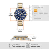Emporio Armani World Explorer Chronograph Blue Dial Two Tone Steel Strap Watch for Men - AR11740 Authentic Buy Shop Now