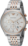 Emporio Armani Zeta Chronograph Quartz White Dial Two Tone Steel Strap Watch For Men - AR1998 Authentic Buy Shop Now