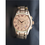 Emporio Armani Valente Chronograph Rose Gold Dial Rose Gold Steel Strap Watch For Men - AR0365 Authentic Buy Shop Now