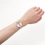 Emporio Armani Gianni T-Bar Quartz Rose Gold Dial Pink Leather Strap Watch For Women - AR11001 Authentic Buy Shop Now