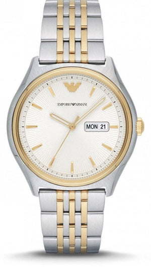 Emporio Armani Cream Dial Two Tone Steel Strap Watch For Men - AR11034 Authentic Buy Shop Now