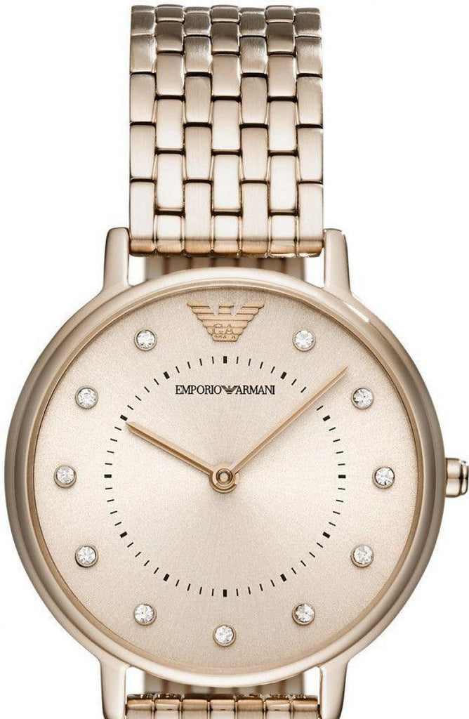 Emporio Armani Dress Quartz Rose Gold Dial Rose Gold Steel Strap Watch For Women - AR11062 Authentic Buy Shop Now