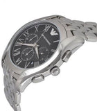 Emporio Armani Classic Chronograph Black Dial Silver Steel Strap Watch For Men - AR1786 Authentic Buy Shop Now
