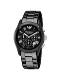Emporio Armani Valente Chronograph Black Dial Black Ceramic Strap Watch For Men - AR1400 Authentic Buy Shop Now