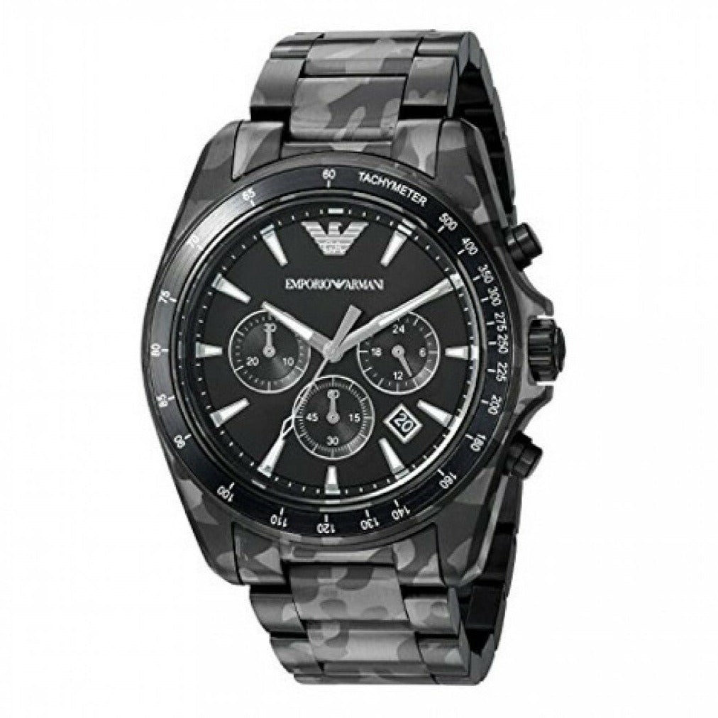 Emporio Armani Sportivo Quartz Black Dial Black Steel Strap Watch For Men - AR11027 Authentic Buy Shop Now