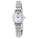Emporio Armani Gianni T Bar Mother of Pearl Dial Silver Steel Strap Watch For Women - AR1688 Authentic Buy Shop Now