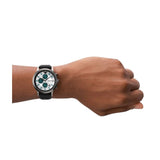 Emporio Armani Renato Chronograph Silver Dial Black Leather Strap Watch for Men - AR11473 Authentic Buy Shop Now