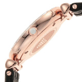 Emporio Armani Gianni T-Bar Mother of Pearl Dial Black Leather Strap Watch For Women - AR11295 Authentic Buy Shop Now