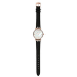 Emporio Armani Gianni T-Bar Mother of Pearl Dial Black Leather Strap Watch For Women - AR11295 Authentic Buy Shop Now