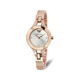 Emporio Armani Chiara Silver Dial Rose Gold Steel Strap Watch For Women - AR7362 Authentic Buy Shop Now