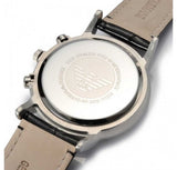 Emporio Armani Classic Chronograph Silver Dial Black Leather Strap Watch For Men - AR2432 Authentic Buy Shop Now