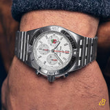 Breitling Chronomat B01 42 Six Nations England White Dial Silver Steel Strap Watch for Men - AB0134A71A1A1 Authentic Buy Shop Now