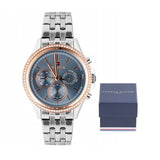Tommy Hilfiger Ari Diamonds Blue Dial Silver Steel Strap Watch for Women - 1781976 Authentic Buy Shop Now