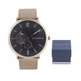 Tommy Hilfiger Brooklyn Grey Dial Gold Mesh Bracelet Watch for Men - 1791506 Authentic Buy Shop Now