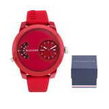 Tommy Hilfiger Denim Red Dial Red Rubber Strap Watch for Men - 1791557 Authentic Buy Shop Now
