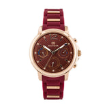 Tommy Hilfiger Claudia Red Dial Two Tone Steel Strap Watch for Women - 1781744 Authentic Buy Shop Now