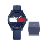 Tommy Hilfiger Denim Quartz Blue Dial Blue Rubber Strap Watch for Men - 1791322 Authentic Buy Shop Now