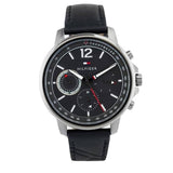 Tommy Hilfiger London Chronograph Grey Dial Black Leather Strap Watch for Men - 1791533 Authentic Buy Shop Now