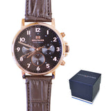 Tommy Hilfiger Daniel Black Dial Brown Leather Strap Watch for Men - 1710379 Authentic Buy Shop Now