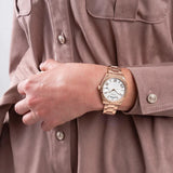 Guess Luna White Dial Rose Gold Steel Strap Watch for Women - GW0308L3 Authentic Buy Shop Now