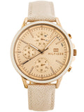 Tommy Hilfiger Carly Cream Dial Cream Leather Strap Watch for Women -1781789 Authentic Buy Shop Now