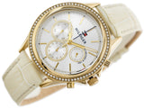 Tommy Hilfiger Ari Diamonds White Dial Cream Leather Strap Watch for Women - 1781982 Authentic Buy Shop Now