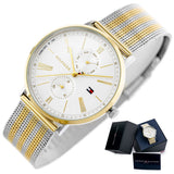 Tommy Hilfiger Jenna Quartz White Dial Two Tone Mesh Bracelet Watch for Women - 1782074 Authentic Buy Shop Now