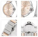 Tommy Hilfiger Angela Chronograph Pink Dial Two Tone Steel Strap Watch for Women - 1782127 Authentic Buy Shop Now