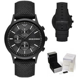 Emporio Armani Renato Chronograph Black Dial Black Nylon Strap Watch For Men - AR11457 Authentic Buy Shop Now