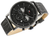Tommy Hilfiger Evan Black Dial Black Leather Strap Watch for Men - 1710395 Authentic Buy Shop Now