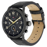 Tommy Hilfiger Briggs Black Dial Black Leather Strap Watch for Men - 1791426 Authentic Buy Shop Now