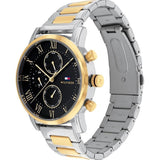 Tommy Hilfiger Decker Chronograph Black Dial Two Tone Steel Strap Watch for Men - 1791559 Authentic Buy Shop Now