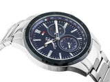 Tommy Hilfiger Austin Blue Dial Silver Steel Strap Watch for Men - 1791640 Authentic Buy Shop Now