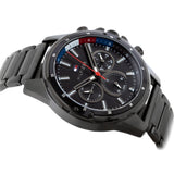 Tommy Hilfiger Mason Chronograph Black Dial Black Steel Strap Watch For Men - 1791935 Authentic Buy Shop Now