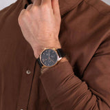 Tommy Hilfiger Damon Quartz Black Dial Black Leather Strap Watch for Men - 1791419 Authentic Buy Shop Now