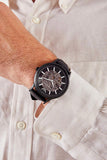 Emporio Armani Meccanico Automatic Black Dial Black Leather Strap Watch For Men - AR60042 Authentic Buy Shop Now