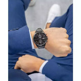 Tommy Hilfiger West Chronograph Black Dial Black Leather Strap Watch For Men - 1791711 Authentic Buy Shop Now